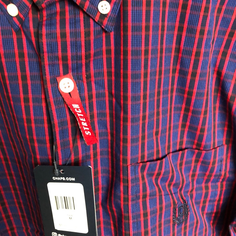 NWT Men’s Chaps Easy Care Stretch Shirt M - Picture 3 of 4